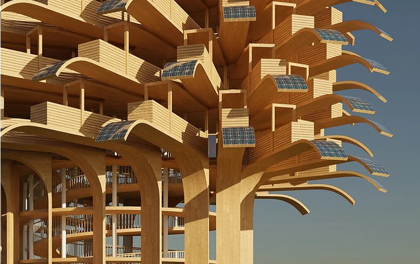 Студія NUDES представила концепцію оглядової вежі з сонячними батареями у вигляді листя